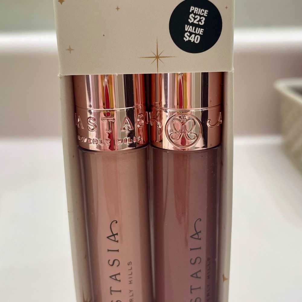 Anastasia Beverly Hills Cream and Brown Lipstick Set Guava and Deep Taupe